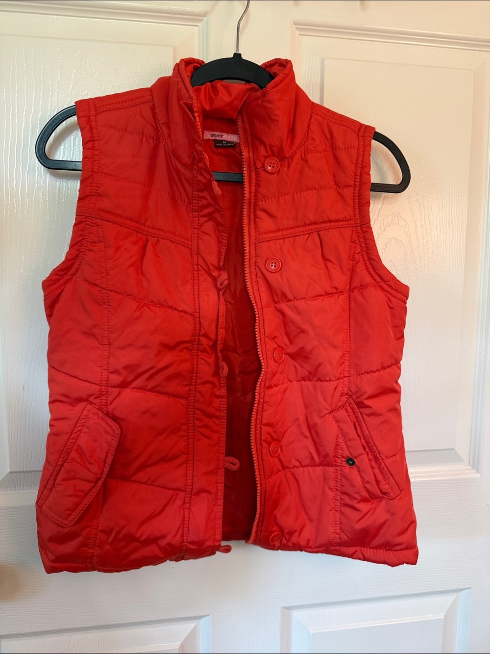 Max Rave Red Quilted Puffer Vest